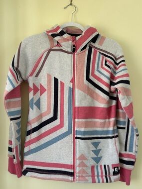 Girls' Pink Reima Geometric Zip-Up Hoodie Jacket